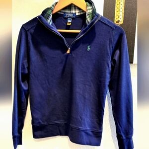 Polo Ralph Lauren Navy Plaid Collar Long Sleeve Shirt